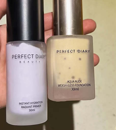 完美日记 紫色隔离+水润粉底 两瓶 两瓶，...