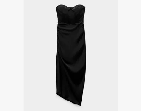 ZARA [折扣季] 女装 黑色丝缎质感紧...