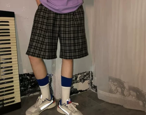 吵吵家格子短裤女 宽松自在的版型未下水夏天...