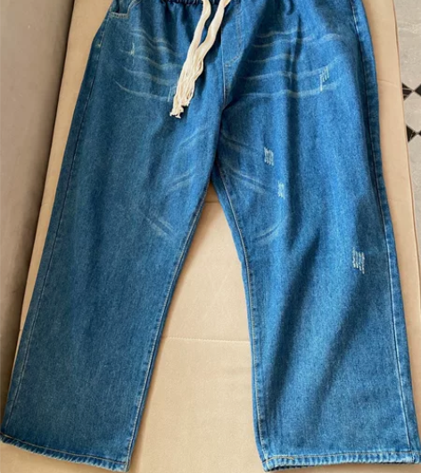 大码2-300斤牛仔裤男复古潮流做旧工艺纯...
