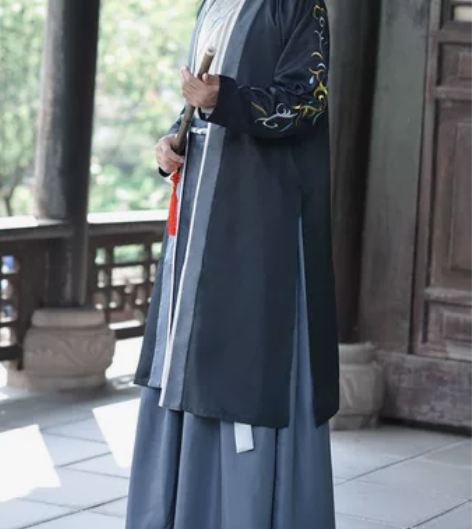 如梦霓裳汉服男装交领衣裳[楮墨]二浅交领藤...