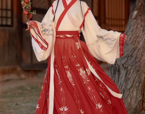 艺缕原创汉服女半生莲交领晋制齐腰襦裙日常学...