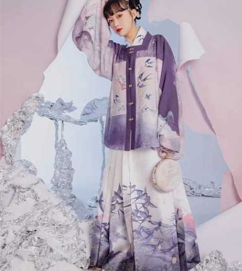 七月夕 诸神黄昏 明制方领绣花补服印花马面...