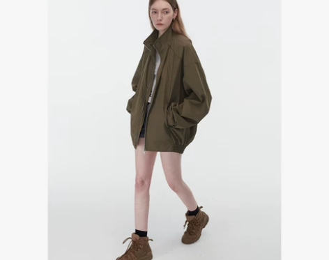 白弓2023春季新款通勤设计感外套女宽松中...