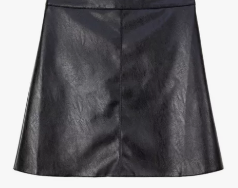 黑色皮裙子半身裙女小个子高腰a字裙2022...
