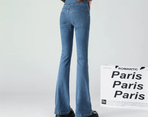 蜜桃臀微喇牛仔裤女春秋季 2022年新款高...