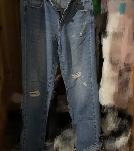 VERO MODA专柜破洞牛仔裤 尺码M ...