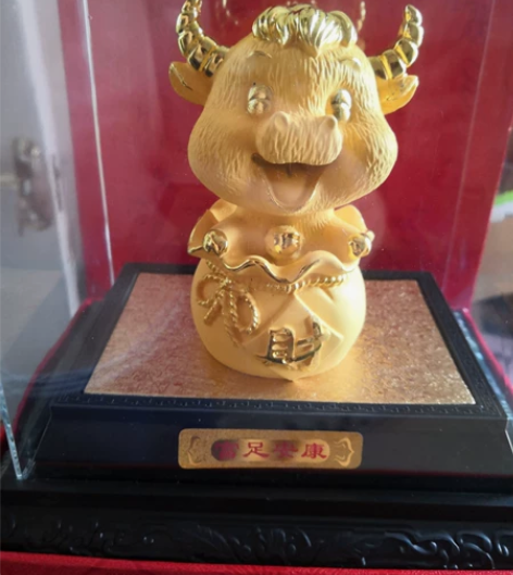 小金牛摆件 礼品绒沙金牛摆件工艺品 富足安...