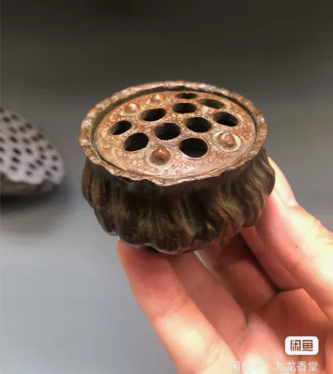 老铜莲藕香薰炉摆件 尺寸：约   60×4...