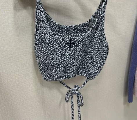 针织背心女修身腰绳设计感显瘦辣妹吊带 潮 ...