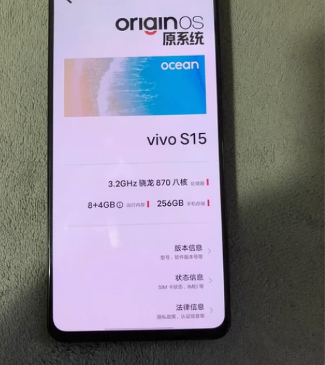 vivo S15黑色8+256，激活两个月...
