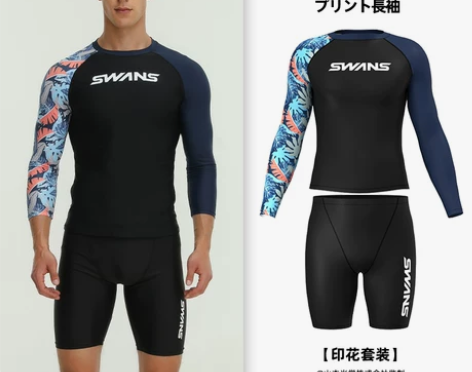 swans男士泳衣 全身长袖上衣 ，仅穿一...