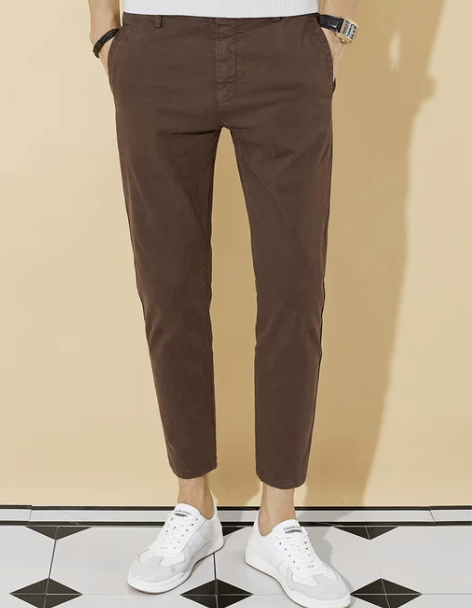 男修身 休闲裤JDGO纯棉水洗九分裤男秋冬...