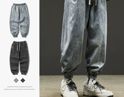 裤子男 裤子男裤束脚牛仔裤男款2022新款...