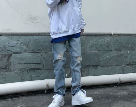 SDCPCCBB 秋冬宽松水洗牛仔裤 男女...
