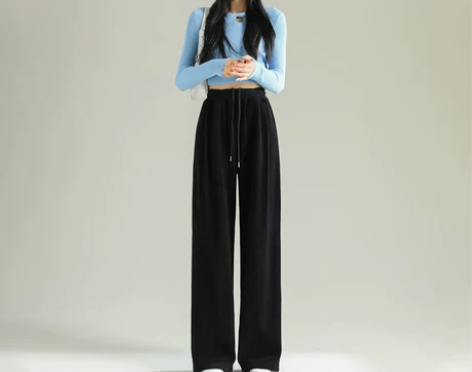 ZNZW米白色休闲阔腿裤女2022年新款秋...