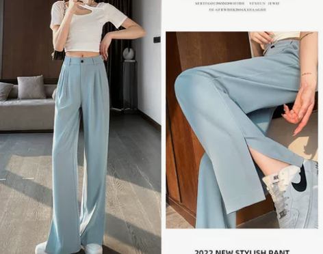 ?【盛夏潮搭价】高腰白色阔腿裤女夏季薄款宽...
