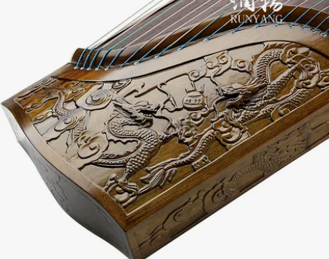 【润扬民乐】全新正宗金丝老楠木深雕九龙古筝...