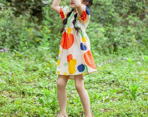 【开学季价】笛牧女童连衣裙夏装2021新款...