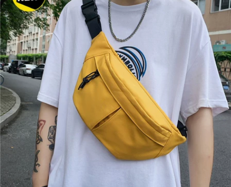 斜挎包男潮牌休闲胸包ins学生腰包女大容量...