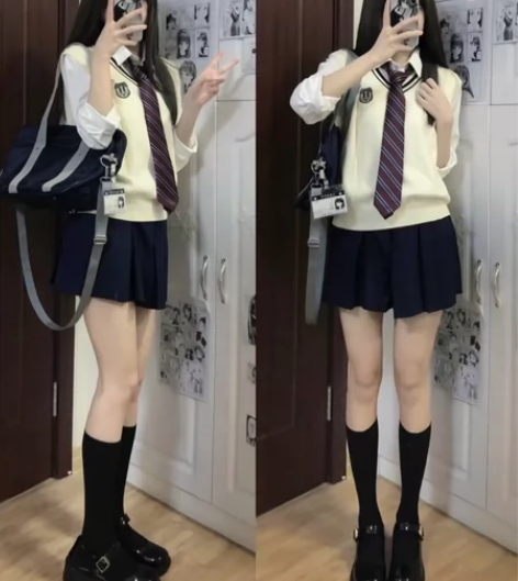 实拍 自然卷2022新款玛丽珍鞋日系jk软...