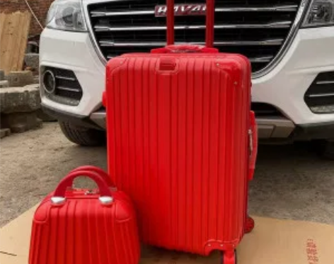 结婚行李箱女旅行箱大红色拉杆箱新娘嫁妆皮箱...