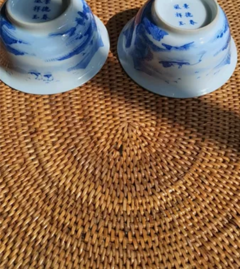 春风祥玉（贵和祥）青花釉里红山水人物品杯一...