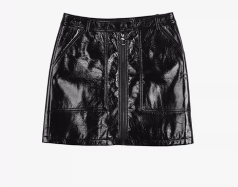 【狂欢价】KAMA卡玛PU皮短裙女漆皮a字...