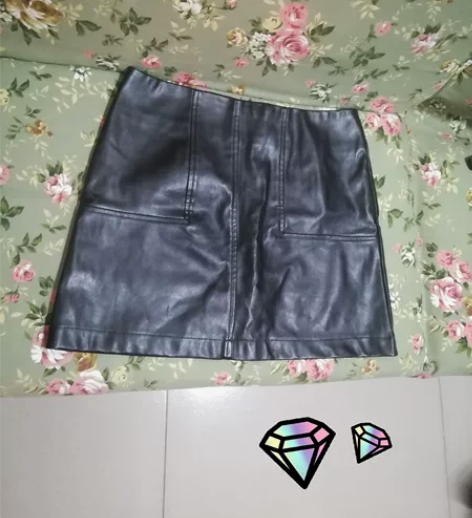 秋冬韩版包臀裙皮裙百搭a字裙薄绒内衬 腰围...