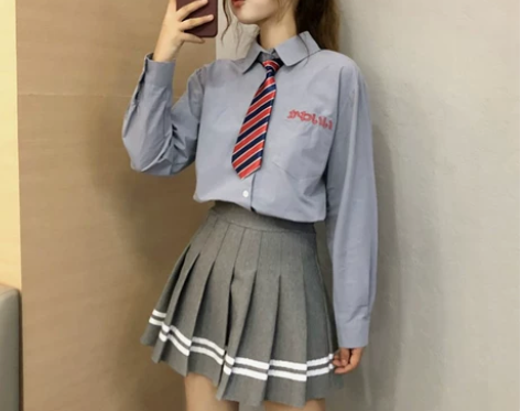 学院风裙子少女秋装2021新款初中高中学生...