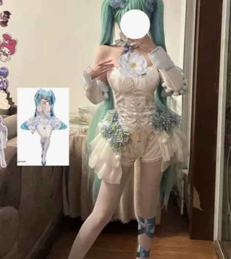 【预售】悠窝窝初音未来粉蝶花精灵cos 尺...