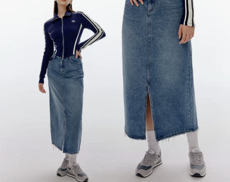 PINPINPLUSH显瘦版型前摆开衩水洗...