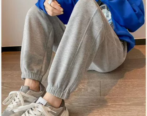加绒运动裤女加厚秋冬新款宽松束脚休闲卫裤小...