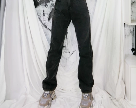 高腰百搭阔腿牛仔宽松垂感直筒拖地裤女秋冬新...