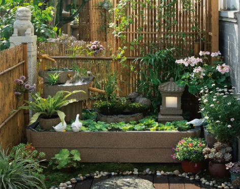 饰品装饰匠心坊新中式庭院景观户外流水鱼池阳...