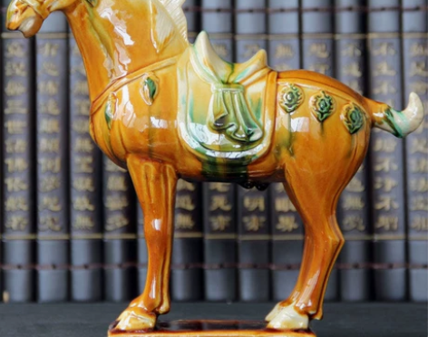 唐三彩马陶瓷马六骏马摆件家居工艺礼品客厅装...