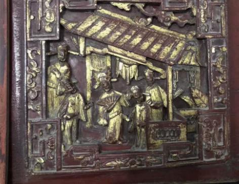 清代精美博古老木雕花板，镂空木雕，立体感强...