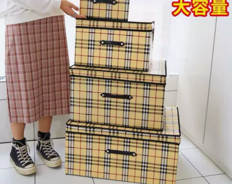 收纳箱大号布艺防水折叠收纳盒衣物棉被整理箱...