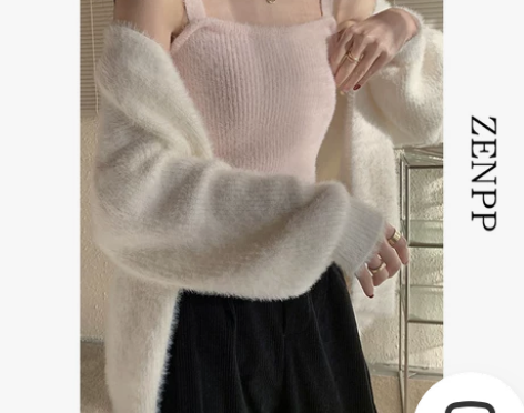 毛绒吊带背心女秋冬毛衣内搭打底衫冬季加绒保...