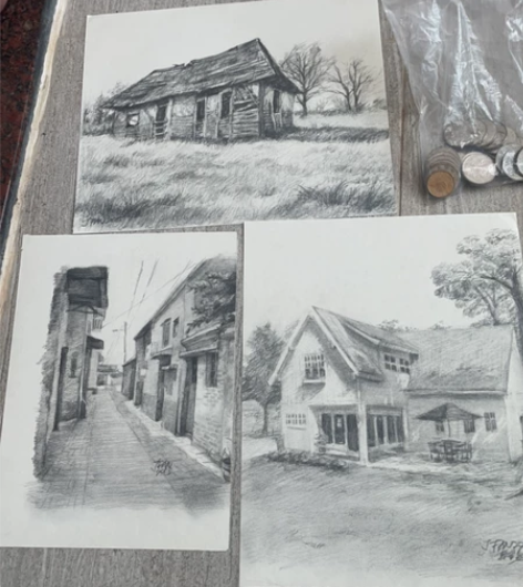 风景写生，素描作品。200/张。 感兴趣的...