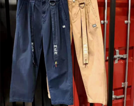 HEA藏青色个性工装长裤,深圳万象城专柜购...