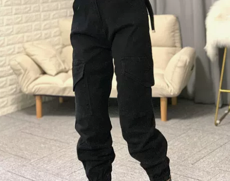 全新欧美2021新款多口袋暗黑系工装裤子女...