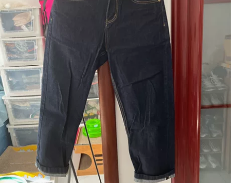 WASSUP秋季新装款原色赤耳直筒牛仔裤男...