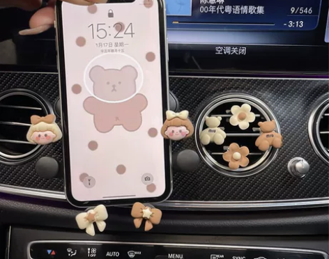车载手机架车载可爱卡通汽车车用出风口导航支...