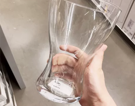 正品IKEA宜家维森玻璃花瓶艺术流线水培插...