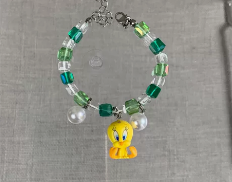 中古翠儿彩色串珠手链 小红书爆款 手工制作...