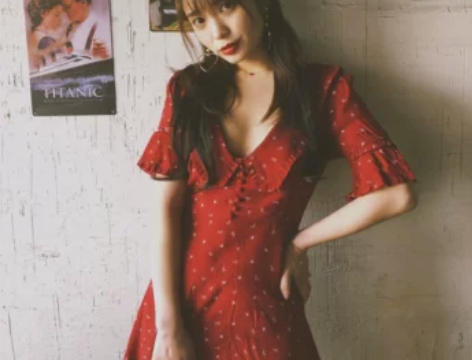 2018夏新品法式少女红色小水手印花海军领...