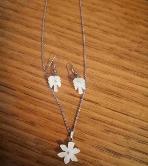 贝壳 白贝母 耳钉 吊坠 项链 纯银 文艺...