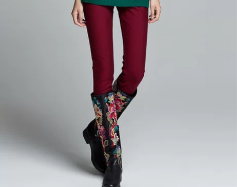 渔牌秋冬新款中国风女休闲裤长裤修身小脚裤铅...