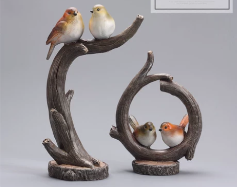 饰品装饰装饰美式现代创意摆设小鸟家居简约电...